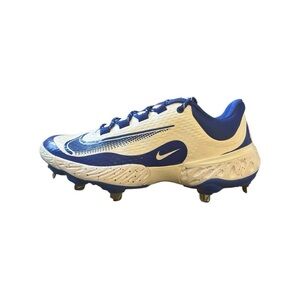 Nike Alpha Huarache Elite 4 White Blue Baseball Cleats FD2745-108 Mens Size 7